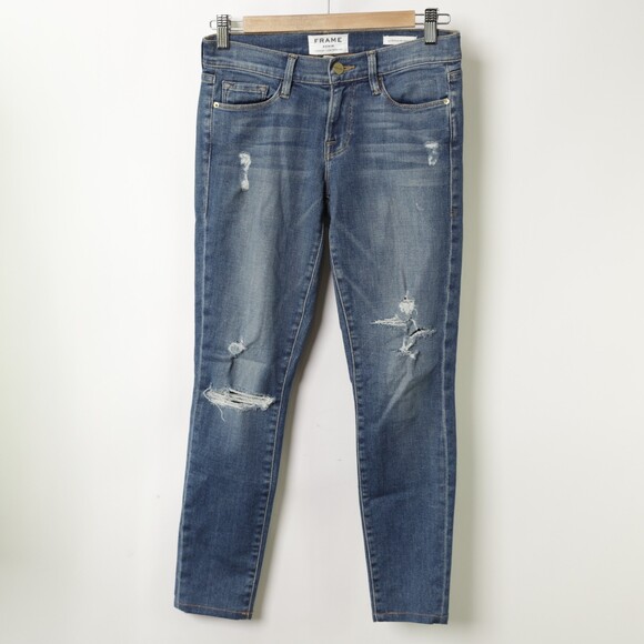 Frame Denim Distressed Le Skinny de Jeanne Skinny Jeans size 25 - Picture 1 of 8